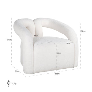 Lounge Chair Dana White Furry (himalaya 900 White Furry)