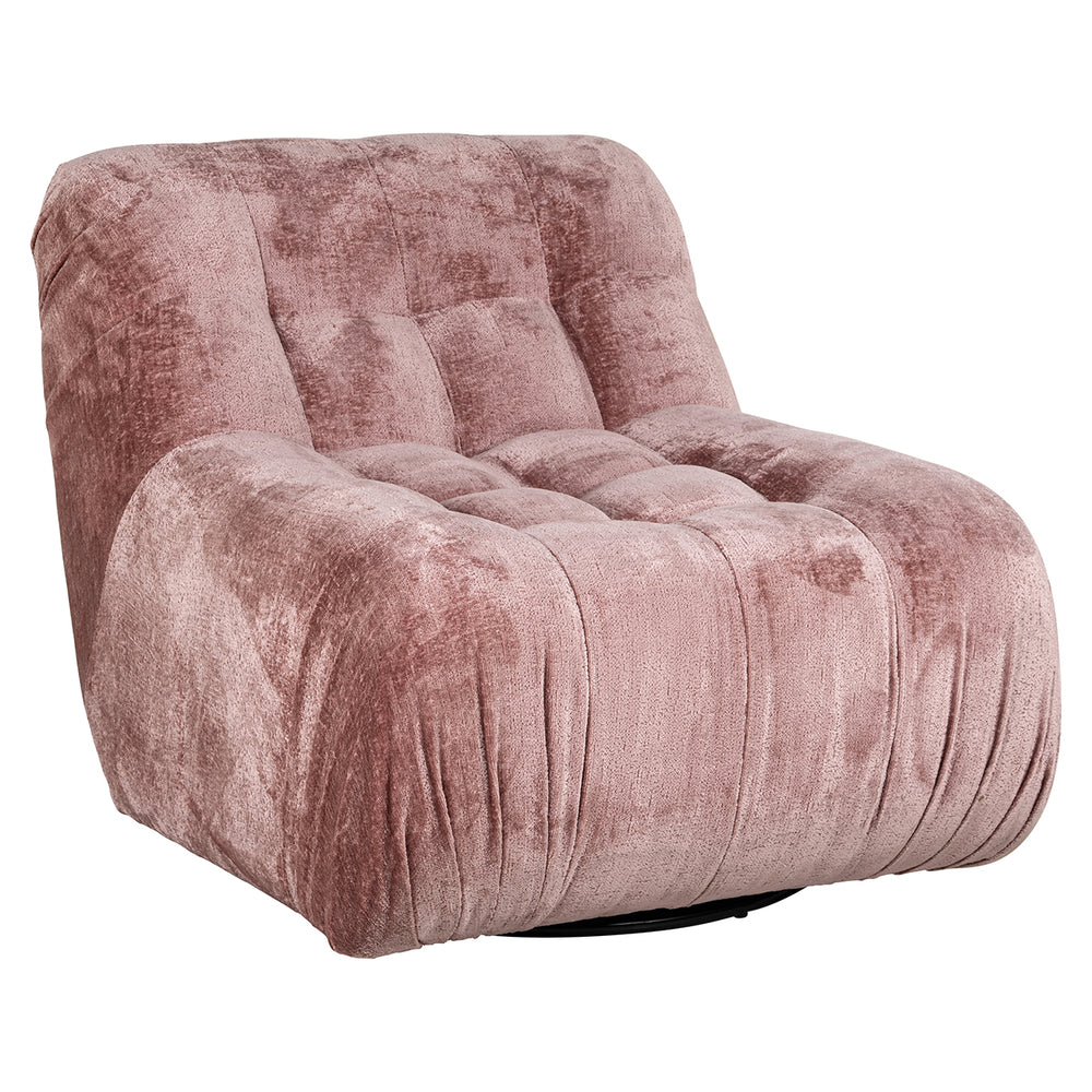 Swivel lounge chair Rosy rose chenille (Bergen 705 rose chenille)