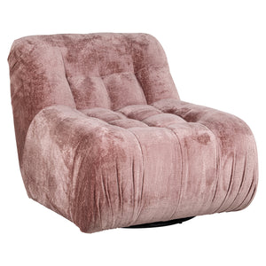 Swivel lounge chair Rosy rose chenille (Bergen 705 rose chenille)
