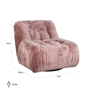 Swivel Lounge Chair Rosy Rose Chenille (bergen 705 Rose Chenille)