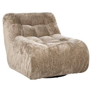 Swivel lounge chair Rosy taupe chenille (Bergen 104 taupe chenille)