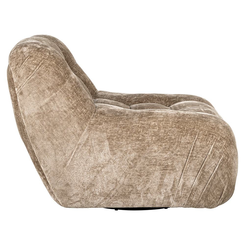 Swivel lounge chair Rosy taupe chenille (Bergen 104 taupe chenille)