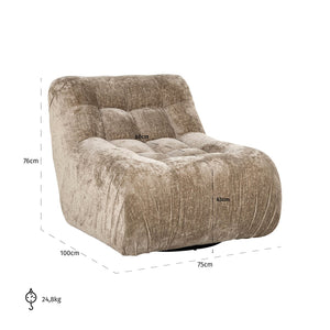 Swivel Lounge Chair Rosy Taupe Chenille (bergen 104 Taupe Chenille)