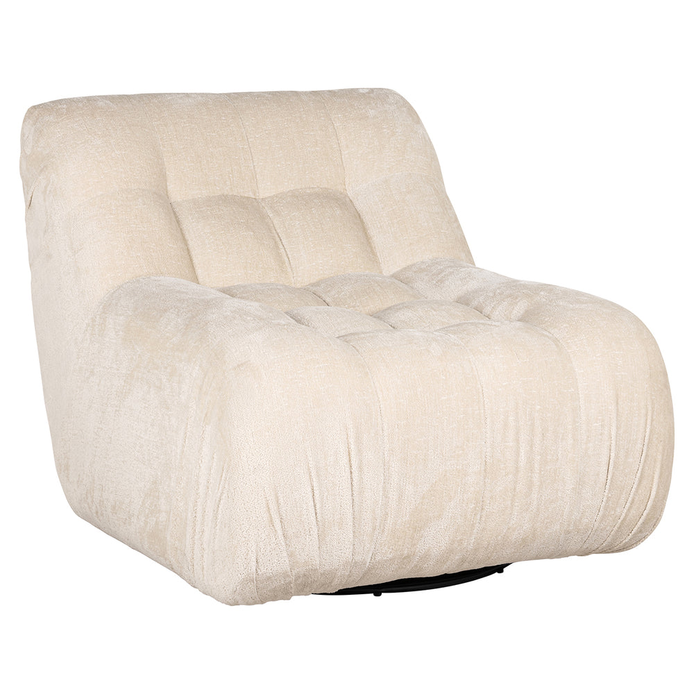 Swivel lounge chair Rosy white chenille (Bergen 900 white chenille)