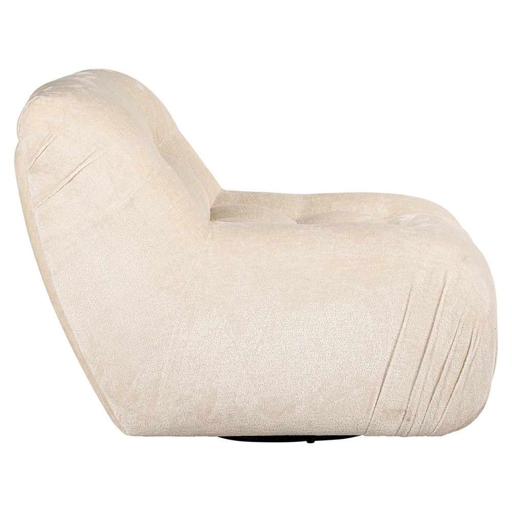 Swivel lounge chair Rosy white chenille (Bergen 900 white chenille)