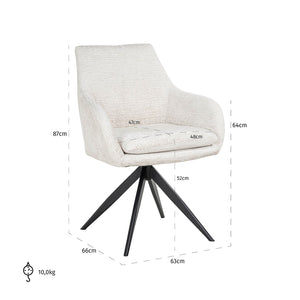 Swivel Chair Lisonne Cream Fusion (fusion Cream 02)