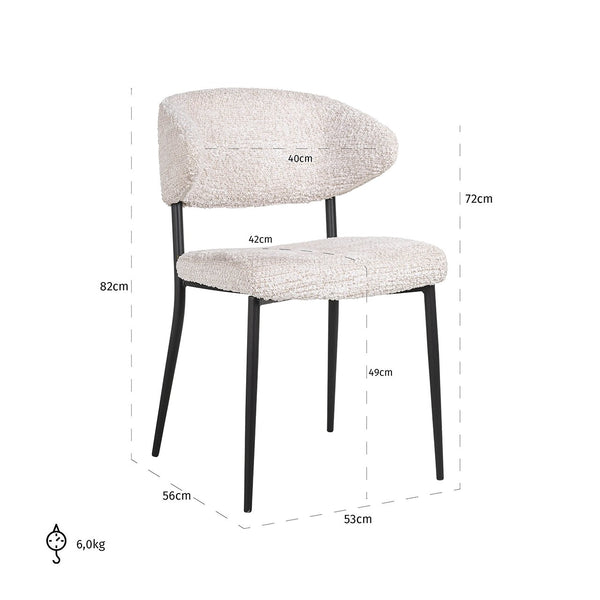 Chair Bea Lovely Cream (set of 2) (be Lovely 11 Cream)