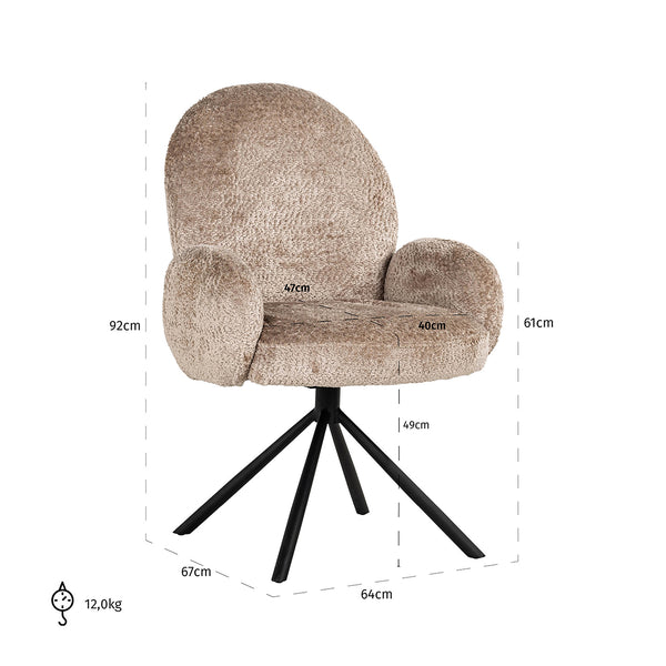 Swivel Chair Jolie (sheep 01 Nature)