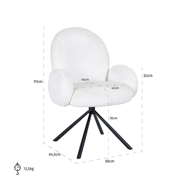 Swivel Chair Jolie (sheep 02 White)