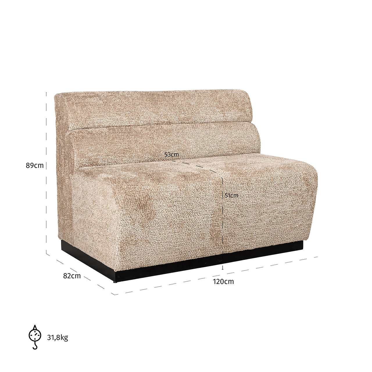 Dining bench Delia fire retardant ()- Richmond Interiors