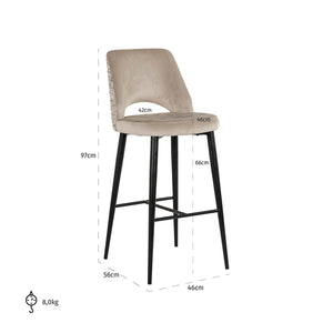 Bar Stool Tabitha Trendy Nature / Quartz Khaki (be Trendy 01 Nature)