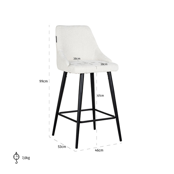 Counter Stool Brooke White Unicorn (set of 2) (unicorn 02 White)