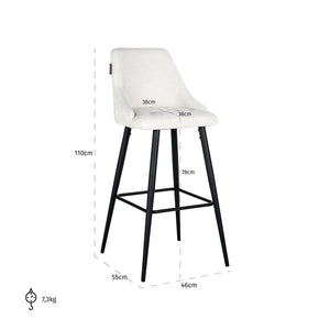 Bar Stool Brooke White Unicorn (set of 2) (unicorn 02 White)