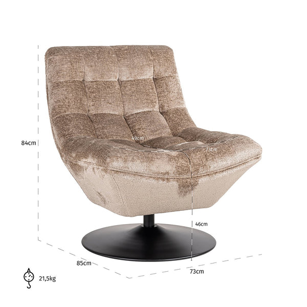 Swivel Chair Sydney Taupe Chenille (bergen 104 Taupe Chenille)