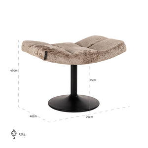Hocker Sydney Taupe Chenille (bergen 104 Taupe Chenille)
