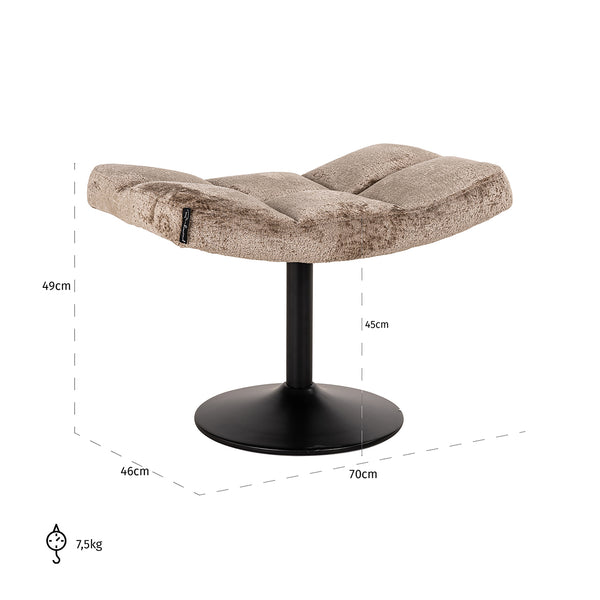 Hocker Sydney Taupe Chenille (bergen 104 Taupe Chenille)