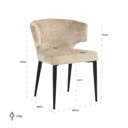 Chair Taylor desert fusion fire retardant (FR-Fusion 109 desert)- Richmond Interiors
