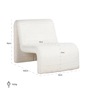 Lounge Chair Kelly Lovely White (be Lovely 02 White)