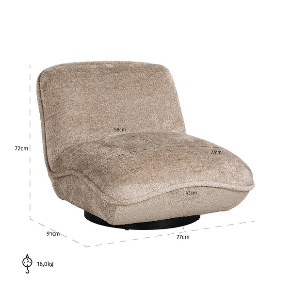 Lounge Chair Ophelia Sheep Nature (sheep 01 Nature)