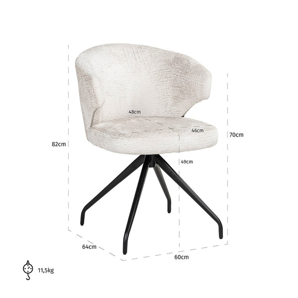 Swivel Chair Milly Cream Fusion (fusion Cream 02)