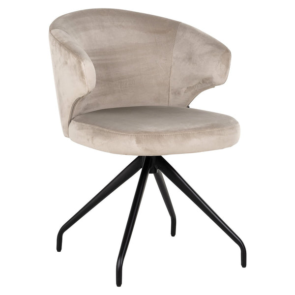 Swivel chair Milly khaki velvet (Fusion cream 02)