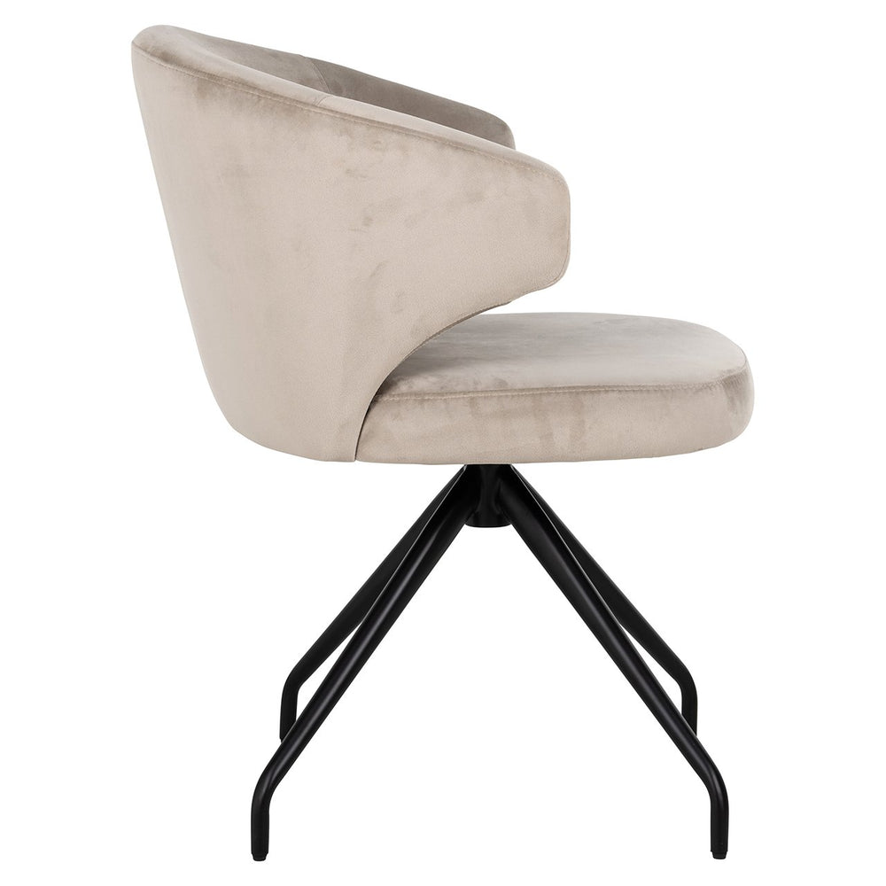 Swivel chair Milly khaki velvet (Fusion cream 02)