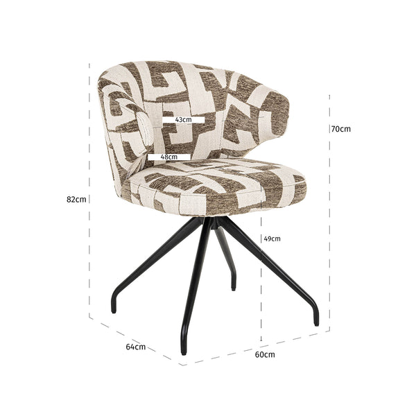 Swivel Chair Milly Moss Graffic (moss Graffic)