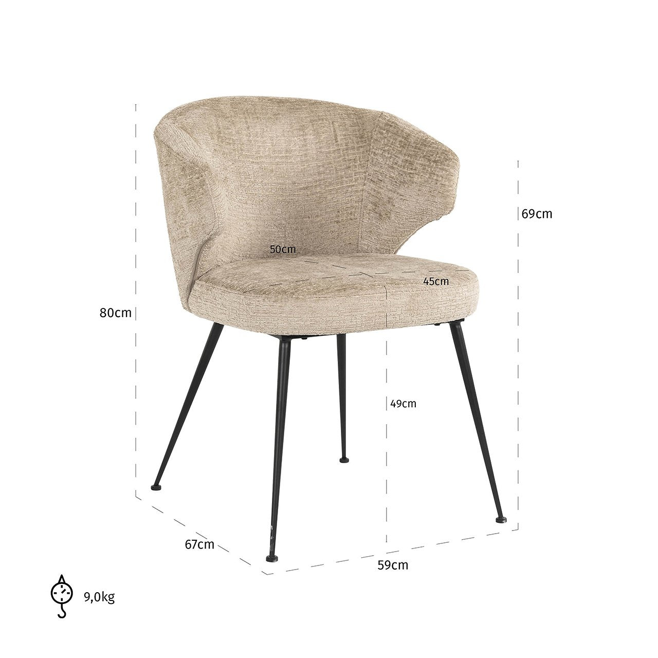 Chair Xandra desert fusion fire retardant (FR-Fusion 109 desert)- Richmond Interiors