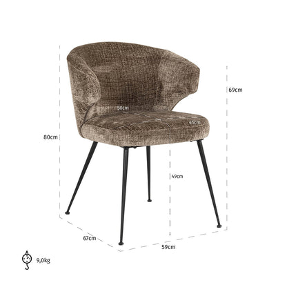 Chair Xandra stone chenille fire retardant (Niagara 104 Stone Chenille)- Richmond Interiors