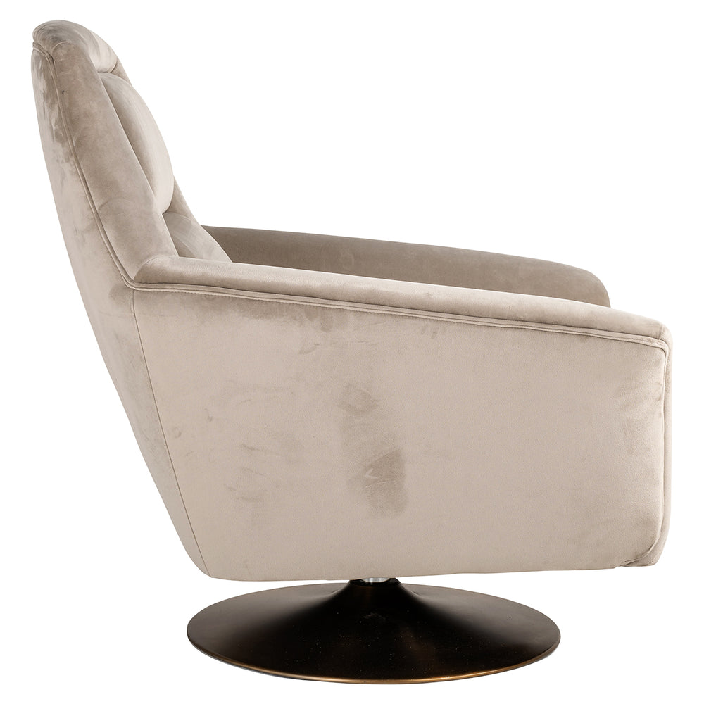 Swivel chair Nora khaki velvet (Quartz Khaki 903)