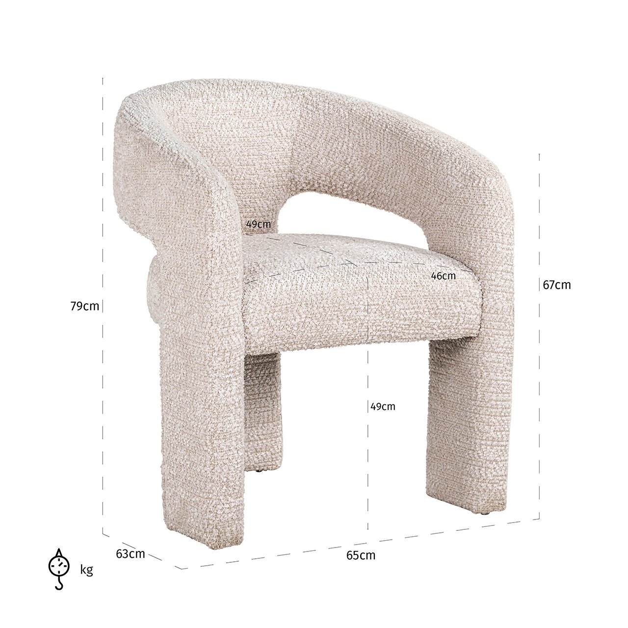 Chair Belle lovely cream fire retardant (Be Lovely 11 Cream)- Richmond Interiors