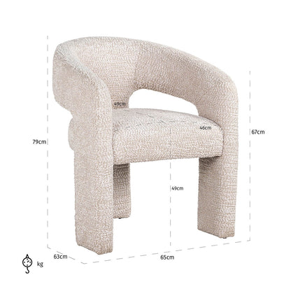 Chair Belle lovely cream fire retardant (Be Lovely 11 Cream)- Richmond Interiors