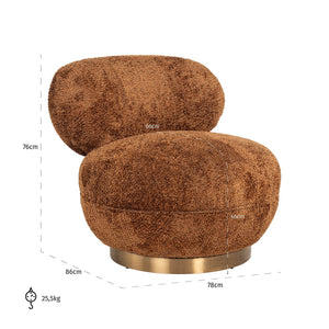 Swivel Lounge Chair Jace Lovely Cinnamon (be Lovely 603 Cinnamon)