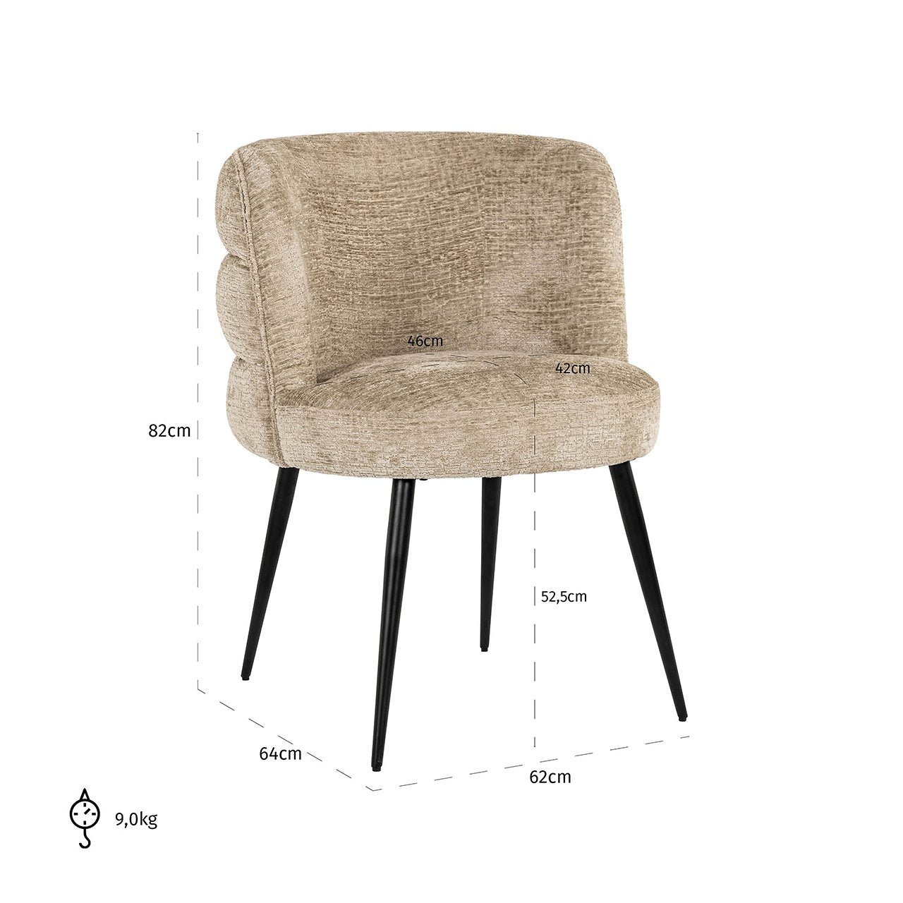 Chair Stella desert fusion fire retardant (FR-Fusion 109 desert)- Richmond Interiors