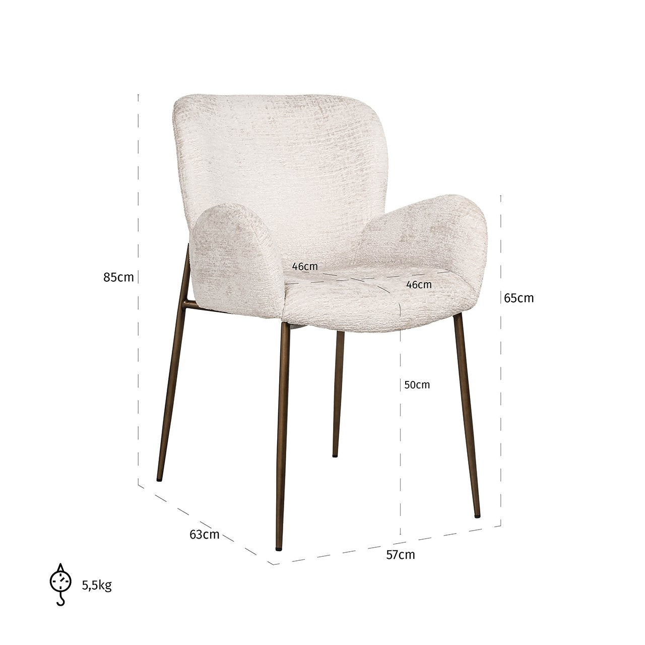 Chair Amber cream fusion fire retardant (FR-Fusion 02 Cream)- Richmond Interiors