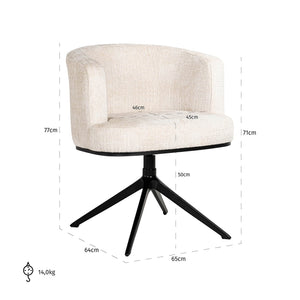 Swivel Chair Cheyenne Beige Chenille (niagara 902 Beige)