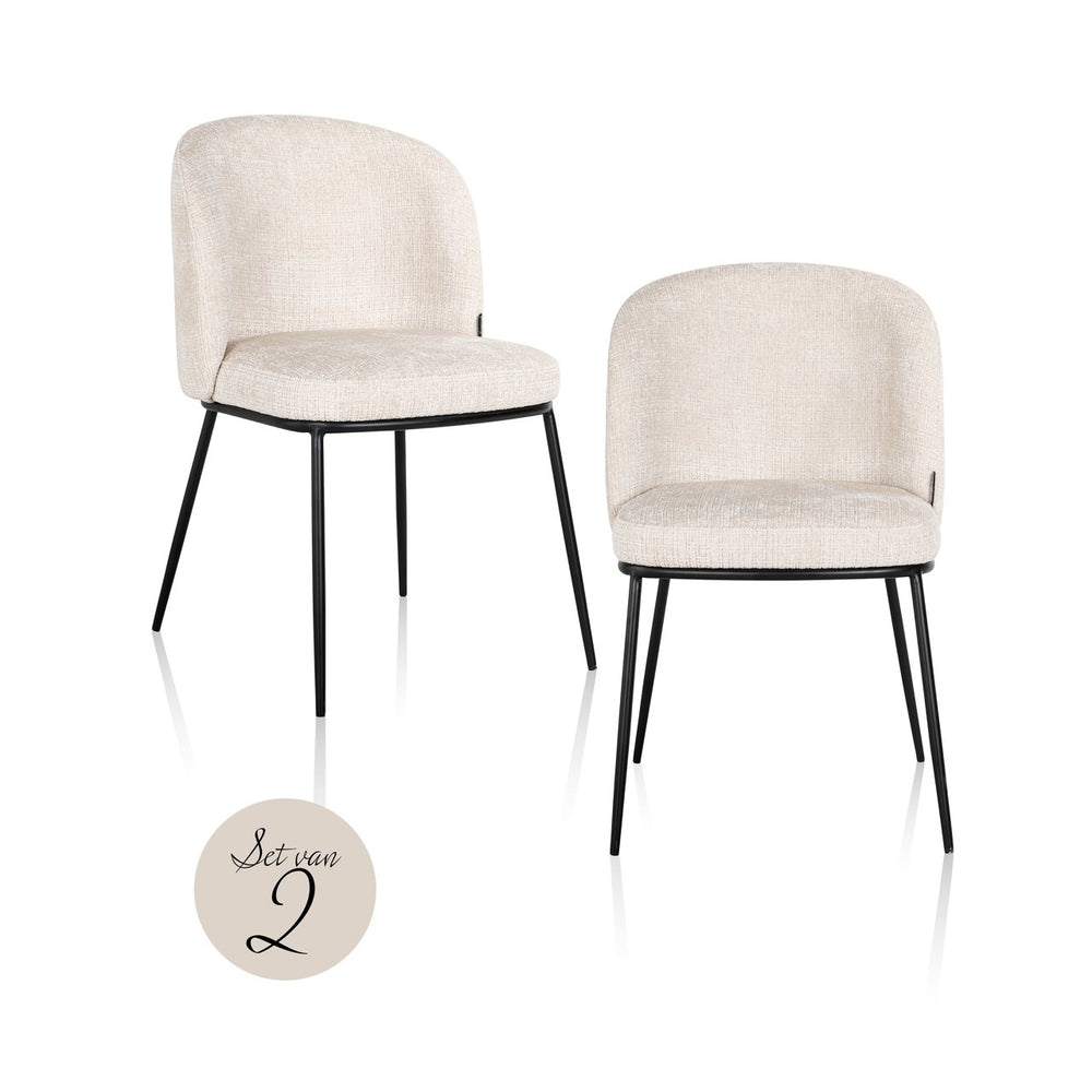 Dining chair Elvi niagara beige fire retardant (Set of 2)