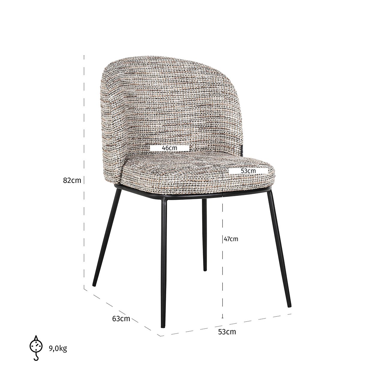Chair Elvi trendy nature fire retardant (Be Trendy 01 Nature)- Richmond Interiors