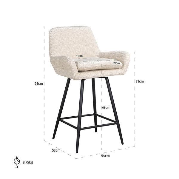 Counter Stool Linsey Beige Chenille (niagara 902 Beige)