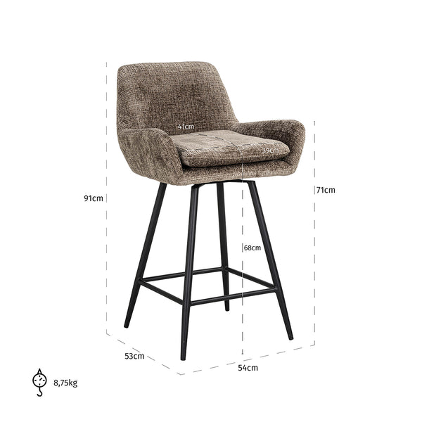 Counter Stool Linsey Stone Chenille (niagara 104 Stone Chenille)