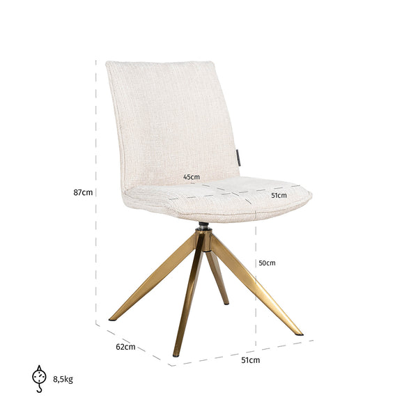 Swivel Chair Dakota Beige Chenille (niagara 902 Beige)