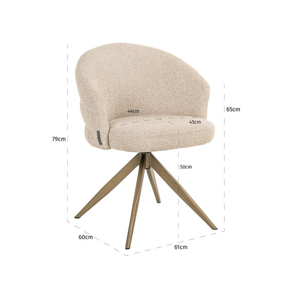 Dining chair Zendaya biscotti swivel fire retardant