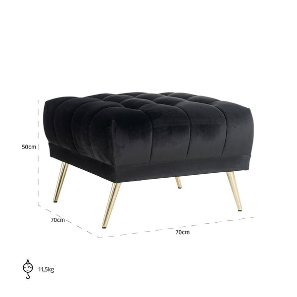 Pouffe Huxley Antraciet Velvet (quartz Antraciet 801)