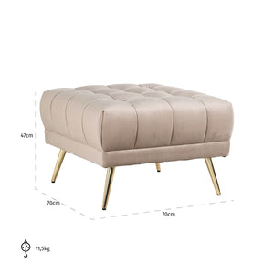 Pouffe Huxley Khaki Velvet (quartz Khaki 903)