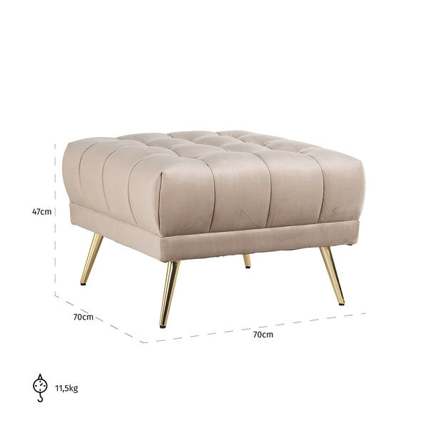 Pouffe Huxley Khaki Velvet (quartz Khaki 903)