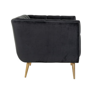 Lounge Chair Huxley Antraciet Velvet / Brushed Gold (quartz Antraciet 801)