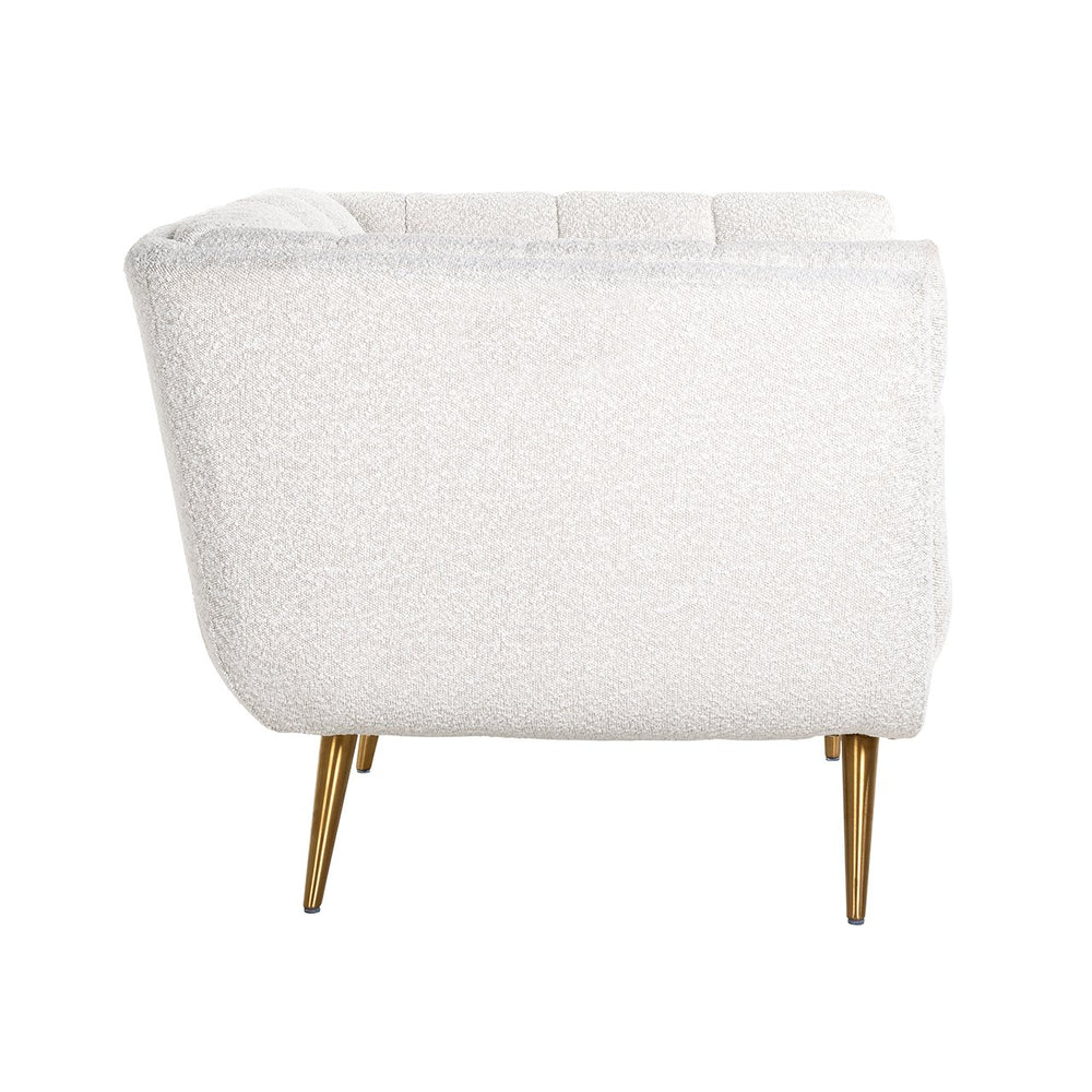 Lounge chair Huxley White Bouclé / brushed gold (Copenhagen 900 Bouclé White)