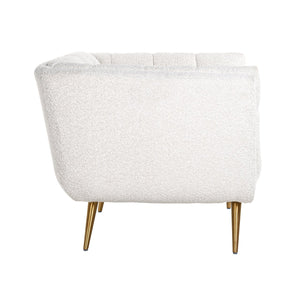 Lounge Chair Huxley White Bouclé / Brushed Gold (copenhagen 900 Bouclé White)