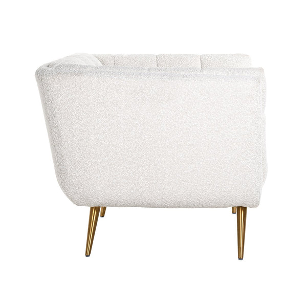 Lounge Chair Huxley White Bouclé / Brushed Gold (copenhagen 900 Bouclé White)