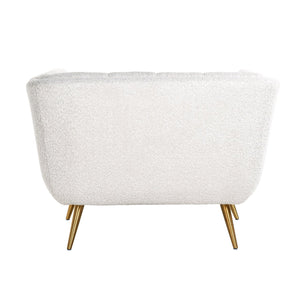 Lounge Chair Huxley White Bouclé / Brushed Gold (copenhagen 900 Bouclé White)